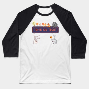Trick or Treat - Kids Design - Spooky Halloween Baseball T-Shirt